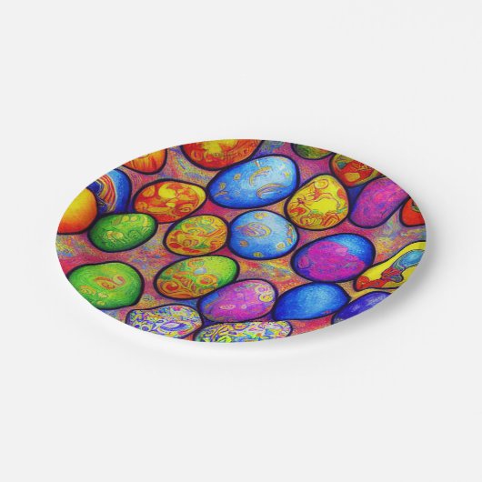 Ostereier-Teller Pappteller (Schrägansicht)