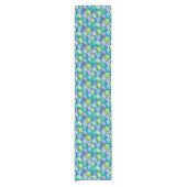 Ostereier Türkisblaues Lila Muster Kurzer Tischläufer (Vorderseite)