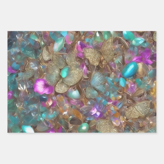 Ostereier und Blume. 007 Wrapping Paper Sheet Geschenkpapier Set (Vorderseite 3)