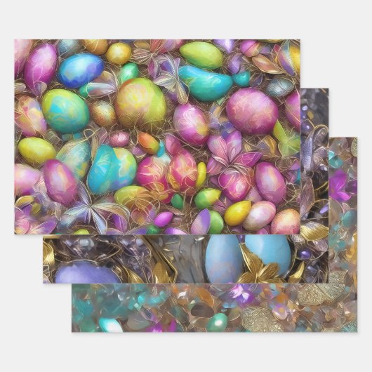 Ostereier und Blume. 007 Wrapping Paper Sheet Geschenkpapier Set (Set)