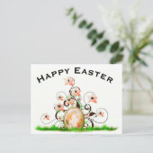 Ostereier und Blume Feiertagspostkarte (Stehend Vorderseite)