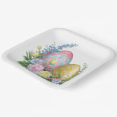 Ostereier und Blume Pappteller (Gewinkelt)