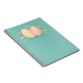 Ostereier und -Blume, rosa, blau Notizblock (Rechte Seite)