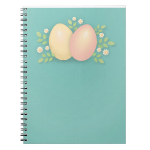 Ostereier und -Blume, rosa, blau Notizblock
