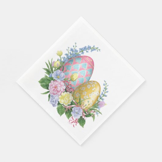 Ostereier und Blume Serviette (Ecke)