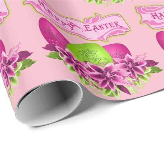 Ostereier und Blume zu Ostern Geschenkpapier (Rolleneckpunkt)