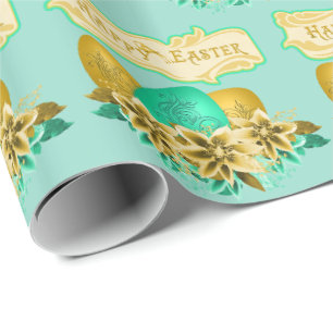 Ostereier und Blume zu Ostern Geschenkpapier