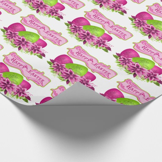 Ostereier und Blume zu Ostern Geschenkpapier (Ecke)
