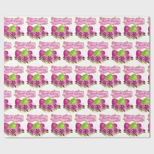 Ostereier und Blume zu Ostern Geschenkpapier (Flach)