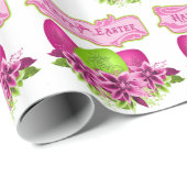 Ostereier und Blume zu Ostern Geschenkpapier (Rolleneckpunkt)