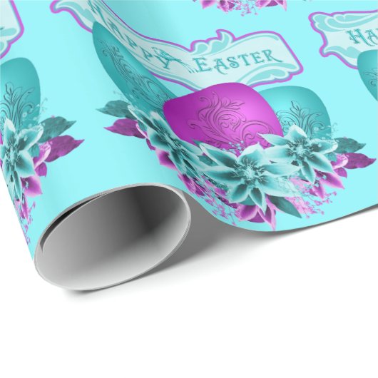 Ostereier und Blume zu Ostern Geschenkpapier (Rolleneckpunkt)