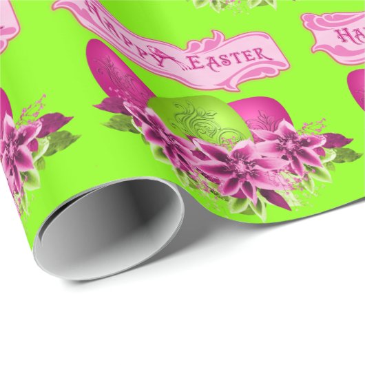 Ostereier und Blume zu Ostern Geschenkpapier (Rolleneckpunkt)