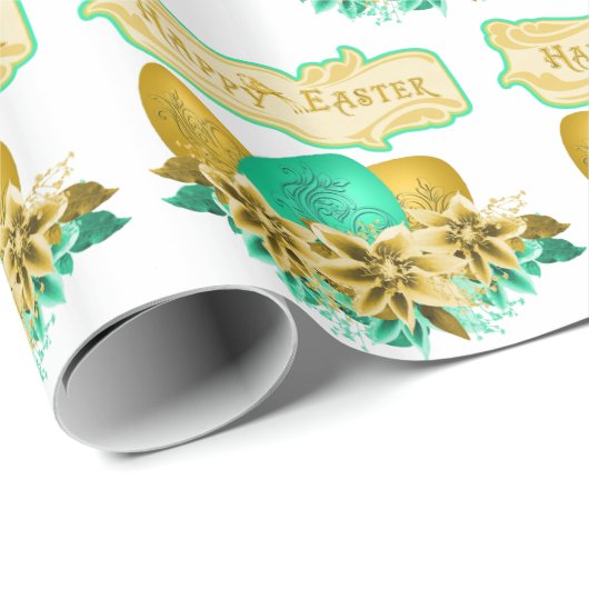 Ostereier und Blume zu Ostern Geschenkpapier (Rolleneckpunkt)