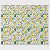Ostereier- und Blumenmuster | Osterverpackungspapi Geschenkpapier (Flach)