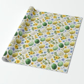 Ostereier- und Blumenmuster | Osterverpackungspapi Geschenkpapier (Ungerollt)