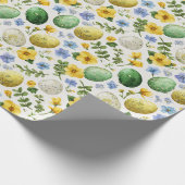 Ostereier- und Blumenmuster | Osterverpackungspapi Geschenkpapier (Ecke)