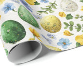 Ostereier- und Blumenmuster | Osterverpackungspapi Geschenkpapier (Rolleneckpunkt)