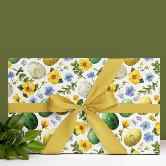 Ostereier- und Blumenmuster | Osterverpackungspapi Geschenkpapier