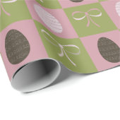 Ostereier und -bohnen im Schachbrettmuster Geschenkpapier (Rolleneckpunkt)
