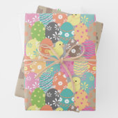 Ostereier und -bunnies, Frühlingstulips Geschenkpapier Set (Beispiel)