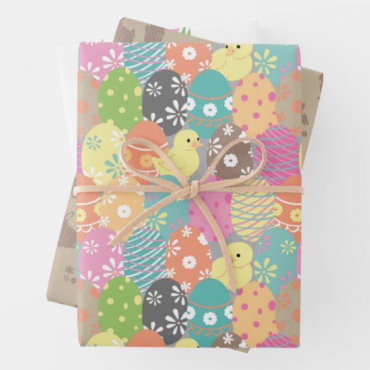 Ostereier und -bunnies, Frühlingstulips Geschenkpapier Set (Beispiel)