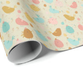 Ostereier und farbiges Huhn Geschenkpapier (Rolleneckpunkt)