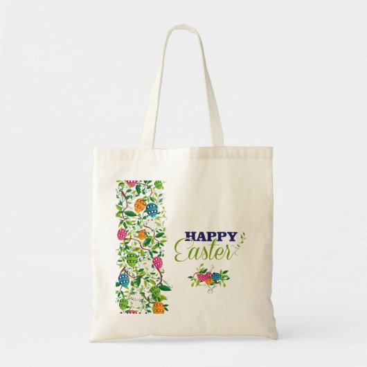 Ostereier und Frühlingsblumen Design Tragetasche (Vorne)