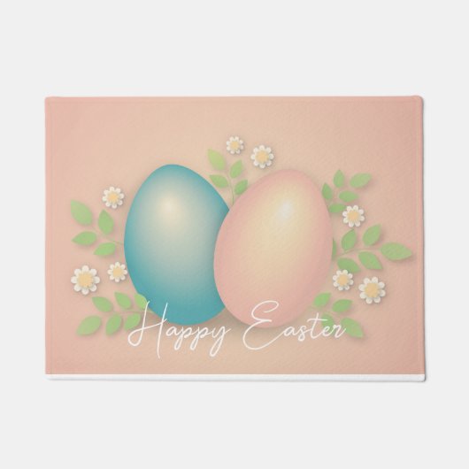 Ostereier und Frühlingsblumen Fußmatte (Vorderseite)