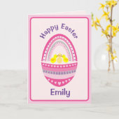 Ostereier und geflochtene Würfelkarte Karte (Gelbe Blume)