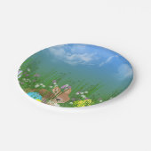 Ostereier und Grashalm Pappteller (Schrägansicht)