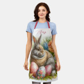 Ostereier und Hasen-Hasen-Print überall Schürze (Getragen)