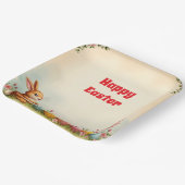 Ostereier und kleine Kaninchen Pappteller (Gewinkelt)