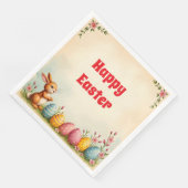 Ostereier und kleine Kaninchen Serviette (Ecke)