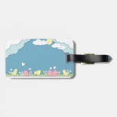 Ostereier und -küken im Frühling Gepäckanhänger (Rückseite horizontal)