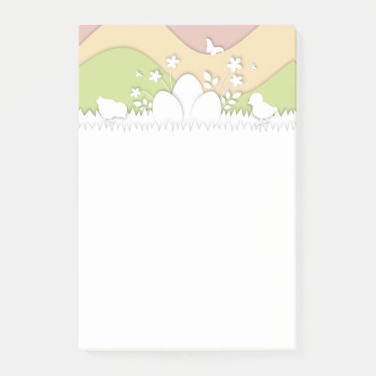 Ostereier und -küken im Frühling Post-it Klebezettel (Vorderseite)