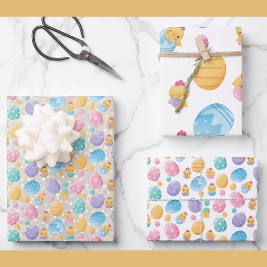 Ostereier und -muster | Pastelle Colors Wra Geschenkpapier Set