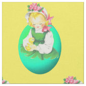 Ostereier und Osterküken Vintag Stoff (Nahaufnahme)