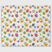 Ostereier und Schmetterlinge Geschenkpapier (Flach)