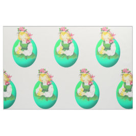 Ostereier und Vintages Girl-Ostereier 9" Stoff