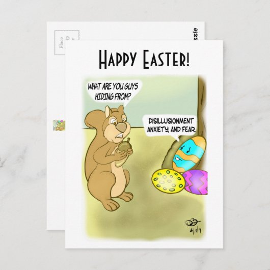 Ostereier verstecken postkarte (Vorne/Hinten)