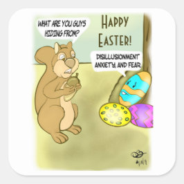 Ostereier verstecken quadratischer aufkleber