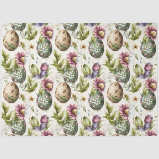 Ostereier Vintag nostalgisches Muster Nr. 14 Seidenpapier (Vorderseite)