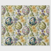 Ostereier Vintag nostalgisches Muster Nr. 15 Geschenkpapier (Flach)