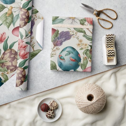 Ostereier Vintag nostalgisches Muster Nr. 4 Geschenkpapier (Kunsthandwerk)