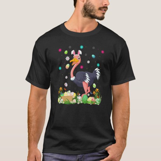 Ostereier Vogel Strauß Ostersonntag T-Shirt (Vorderseite)
