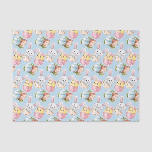 Ostereier Wasserfarbe Frühlingshase & Kick Seidenpapier (Vorderseite)