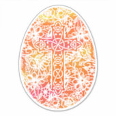 Ostereier Wasserfarbe Orange Aufkleber (Vorderseite)