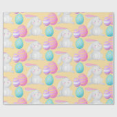 Ostereier Wasserfarben Bunny Spring Pattern Geschenkpapier (Flach)