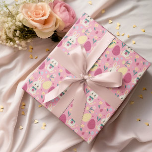 Ostereier Wasserfarben Bunny Spring Pattern Geschenkpapier