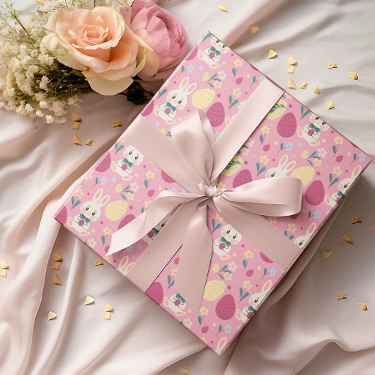 Ostereier Wasserfarben Bunny Spring Pattern Geschenkpapier